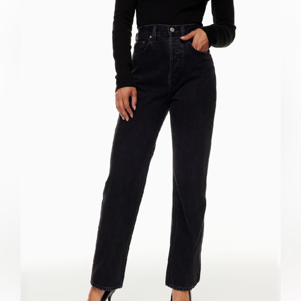 Denim Forum The ’90s Joni Lo-Rise Loose Jeans Black Wash Size 23